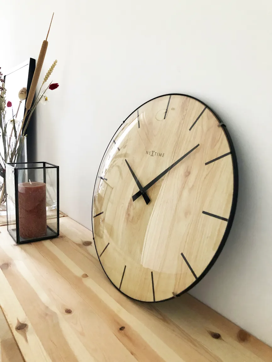 Quarzwanduhr "Edge Wood Dome" milieu