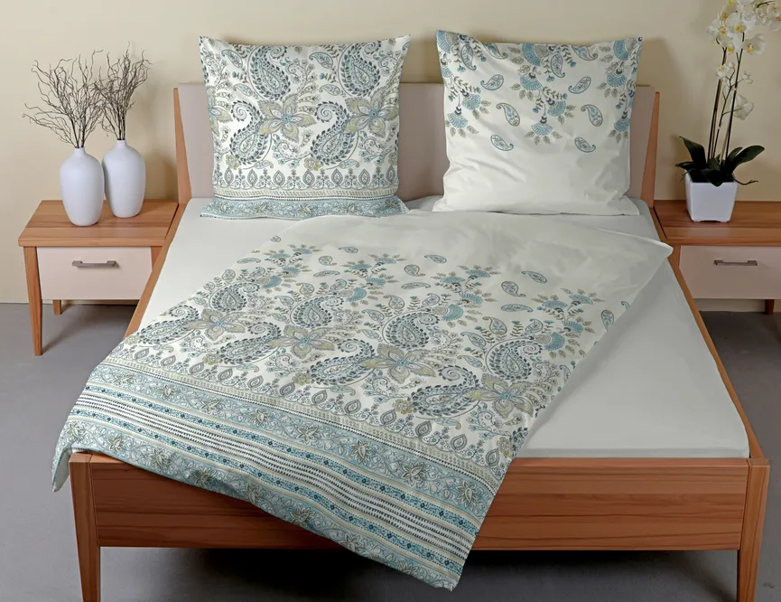 Satin-Bettw. Paisley 135x200 milieu
