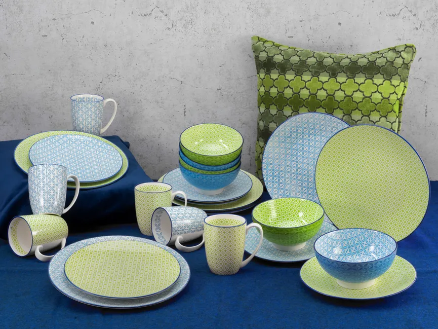 Suppenteller "Mediterran" blau milieu