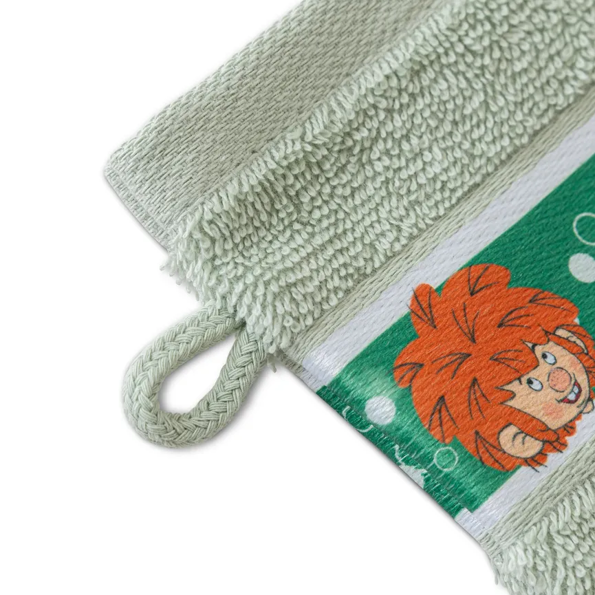 Waschhandschuh "PUMUCKL" grün detail