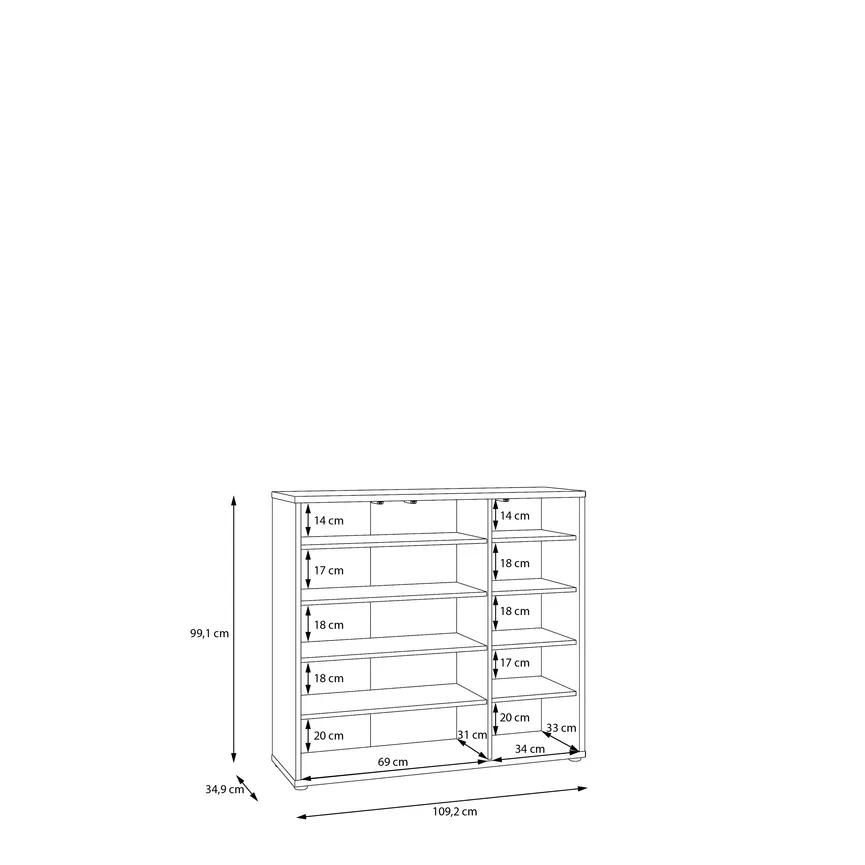 Schuhschrank 3T detail
