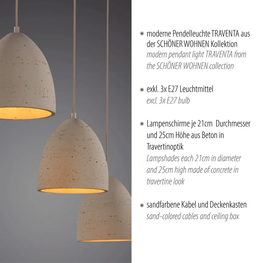 Pendelleuchte "TRAVENTA" detail