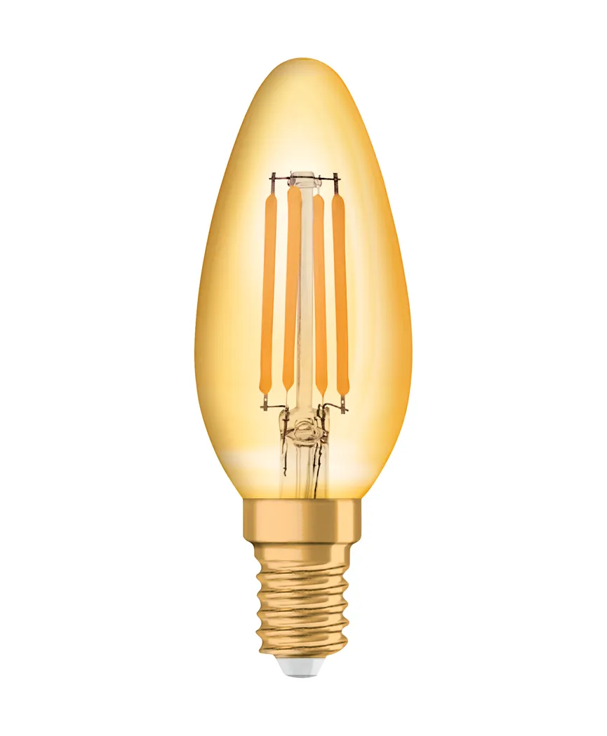 E14/4 Watt Kerze Gold detail