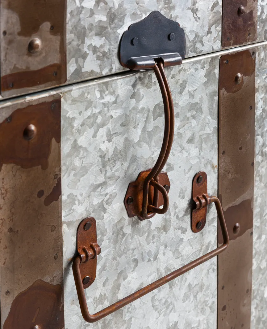 Truhe M silber detail