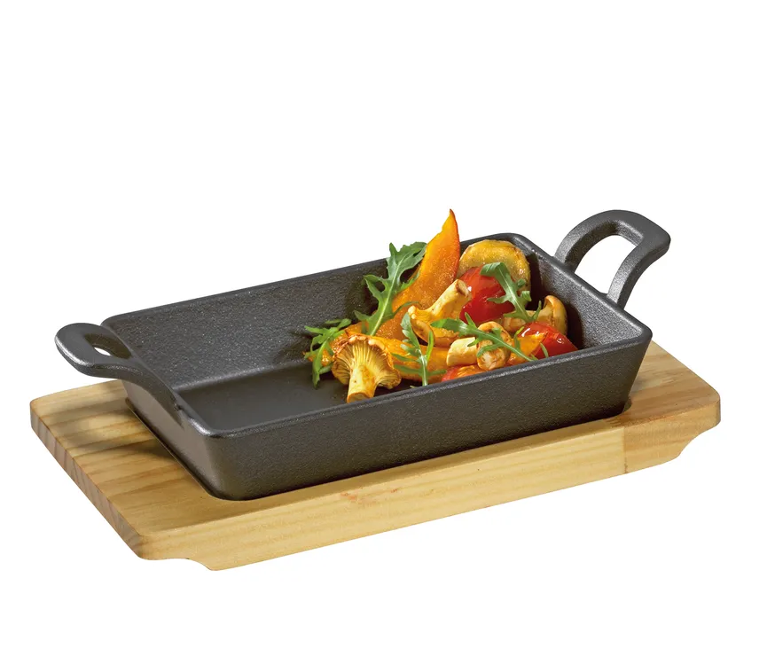 BBQ Servierpfanne eckig 13x7,5 detail
