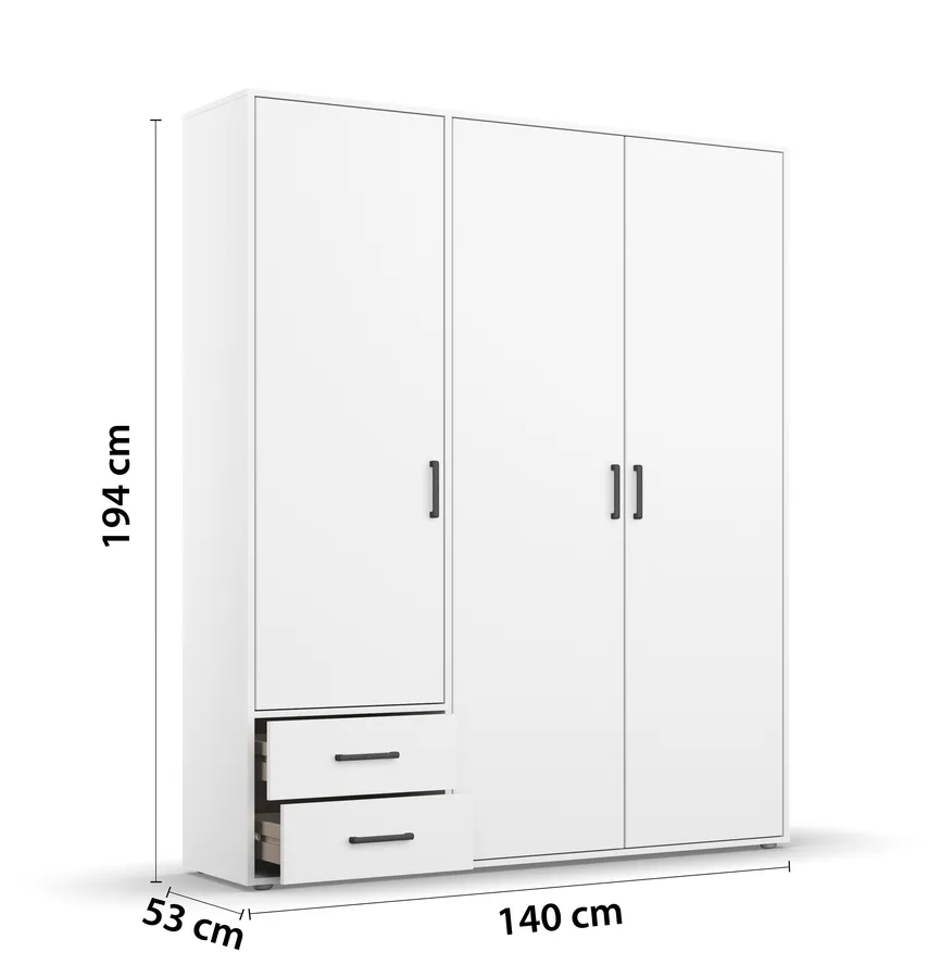 Drehtürenschrank 3-trg. detail