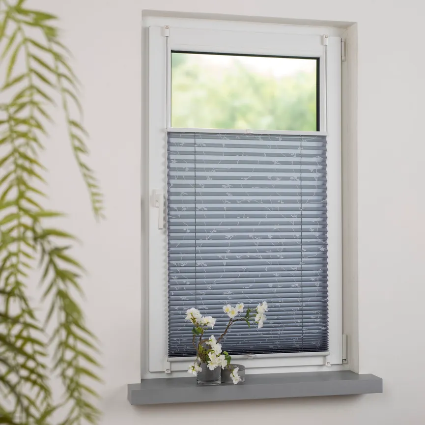 Klemmfix Plissee Ranke grau detail