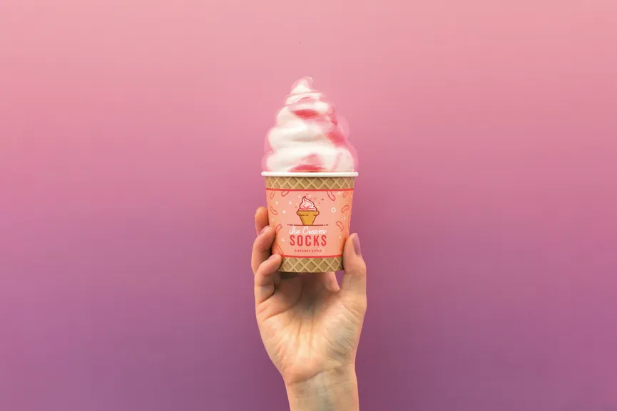 Socken "Eiscreme" detail