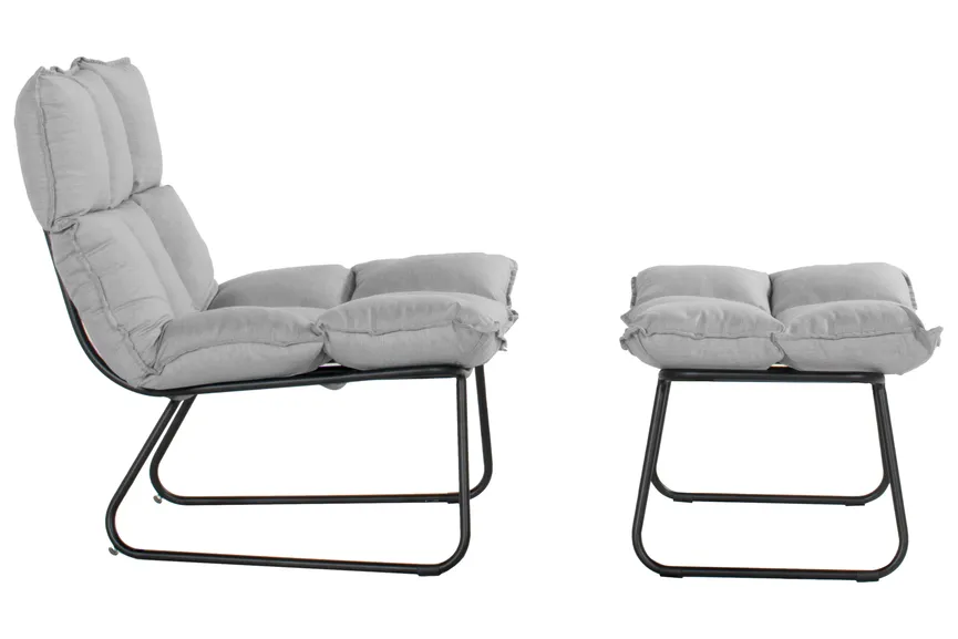 Schaukelstuhl mittelgrau detail