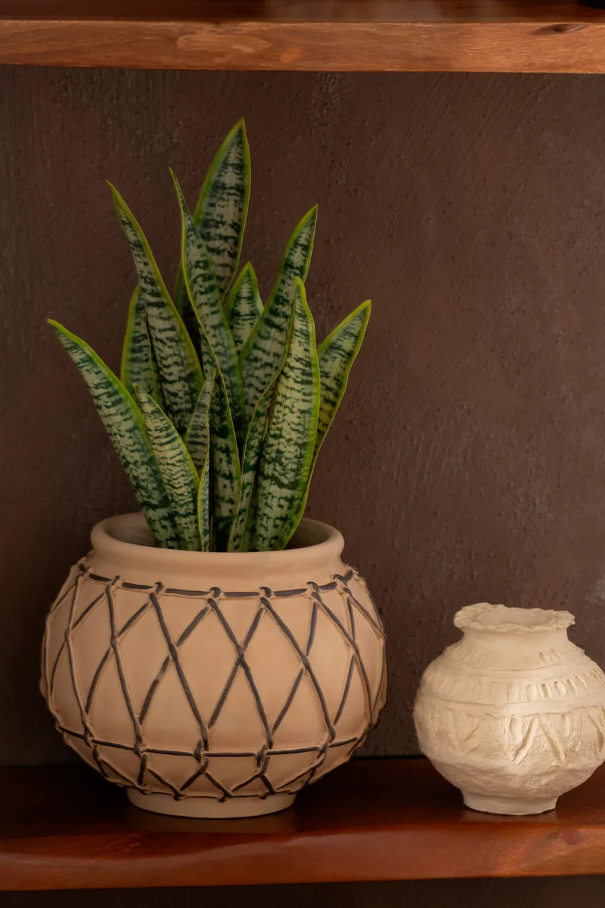 Übertopf "Berber" S beige milieu
