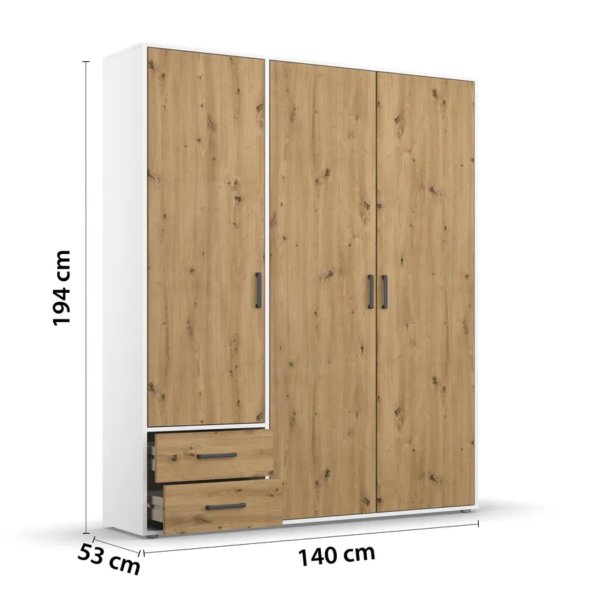 Drehtürenschrank 3-trg. detail