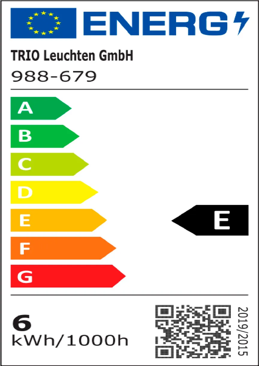 E27/6 W LED Filament Globe energielabel