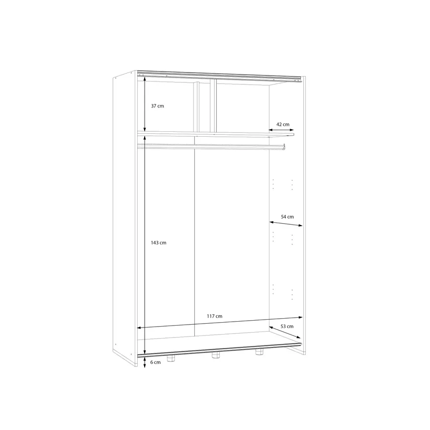Schwebetürenschrank 2-trg. detail