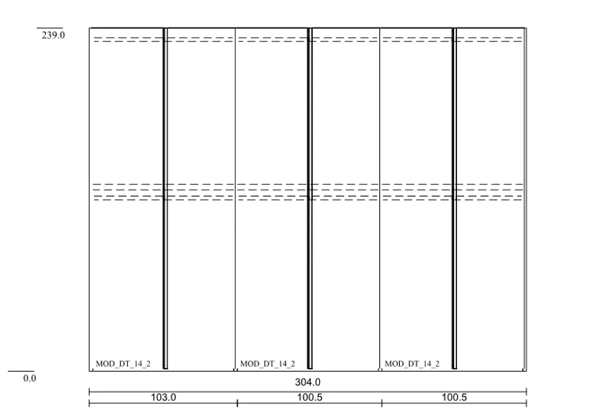 Drehtürenschrank 6-trg. detail