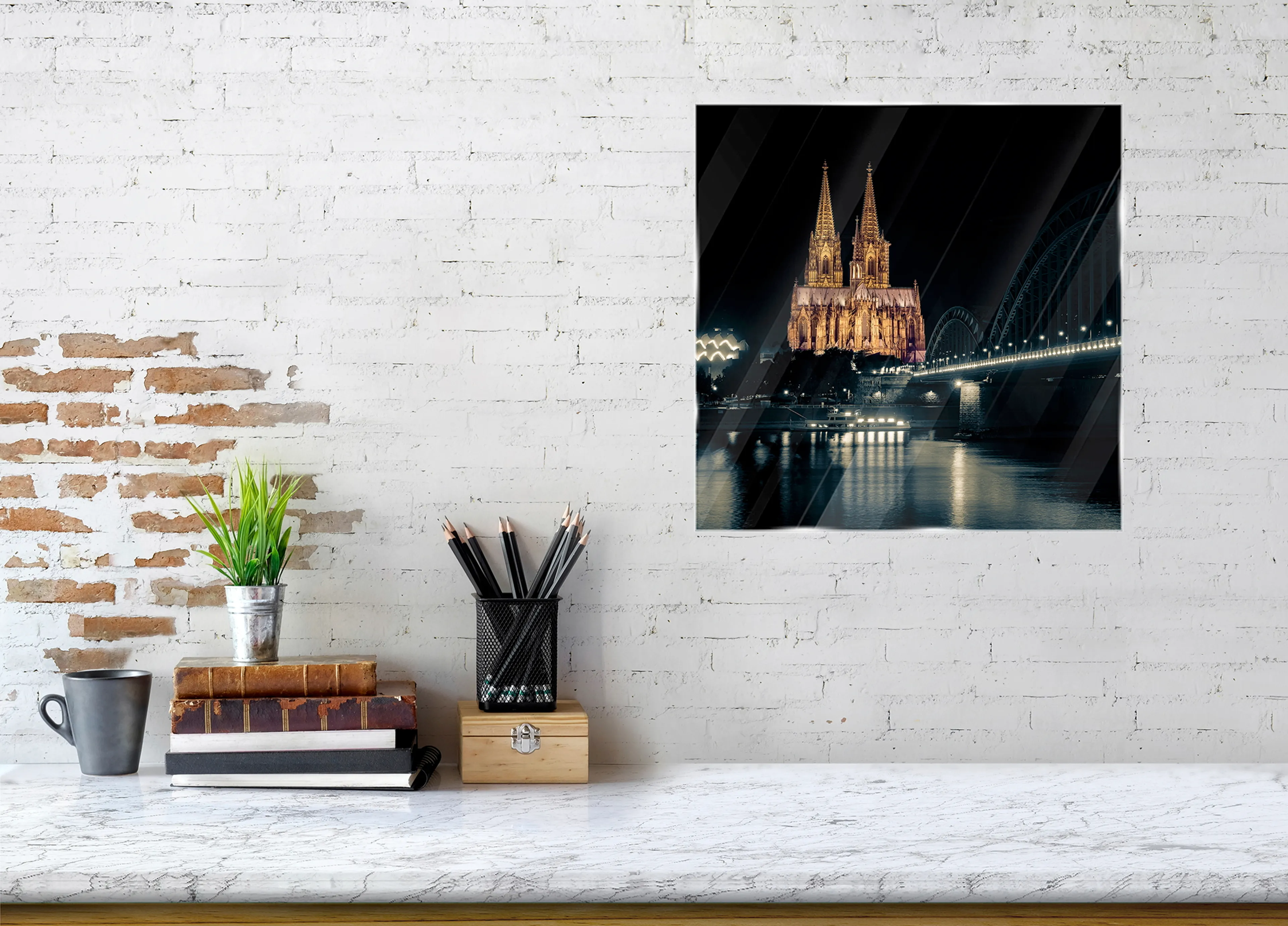 Glasbild 30 x 30 cm Kölner Dom X