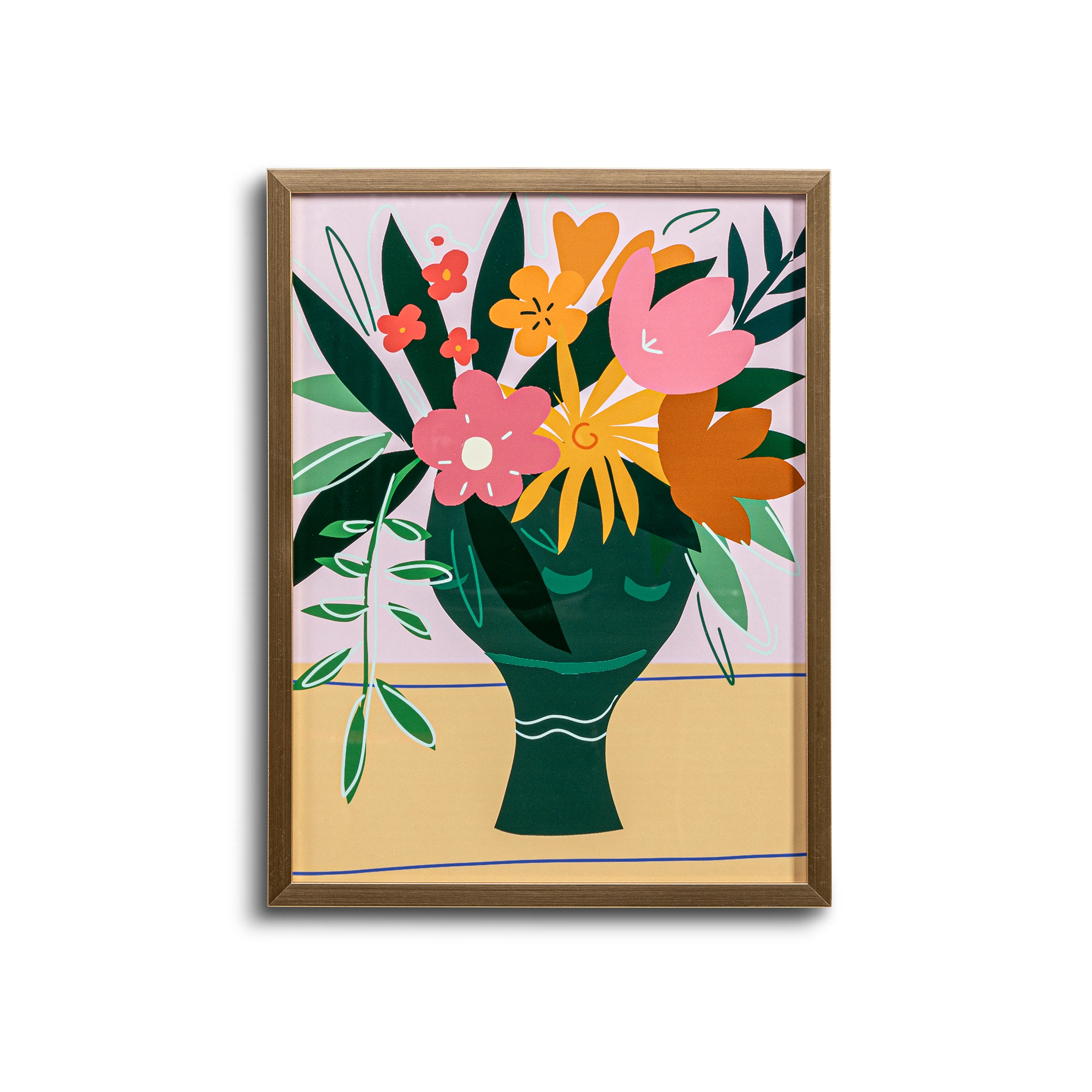 Wandbild 32 x 42 cm Blumenvase
