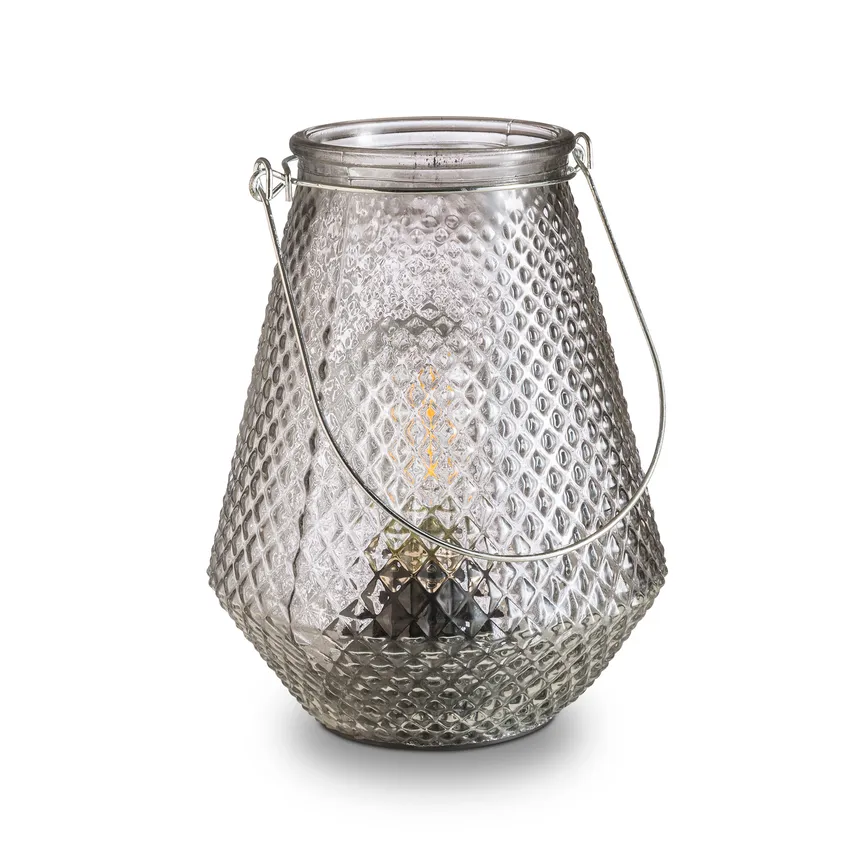 Laterne mit Henkel grau hauptaufnahme