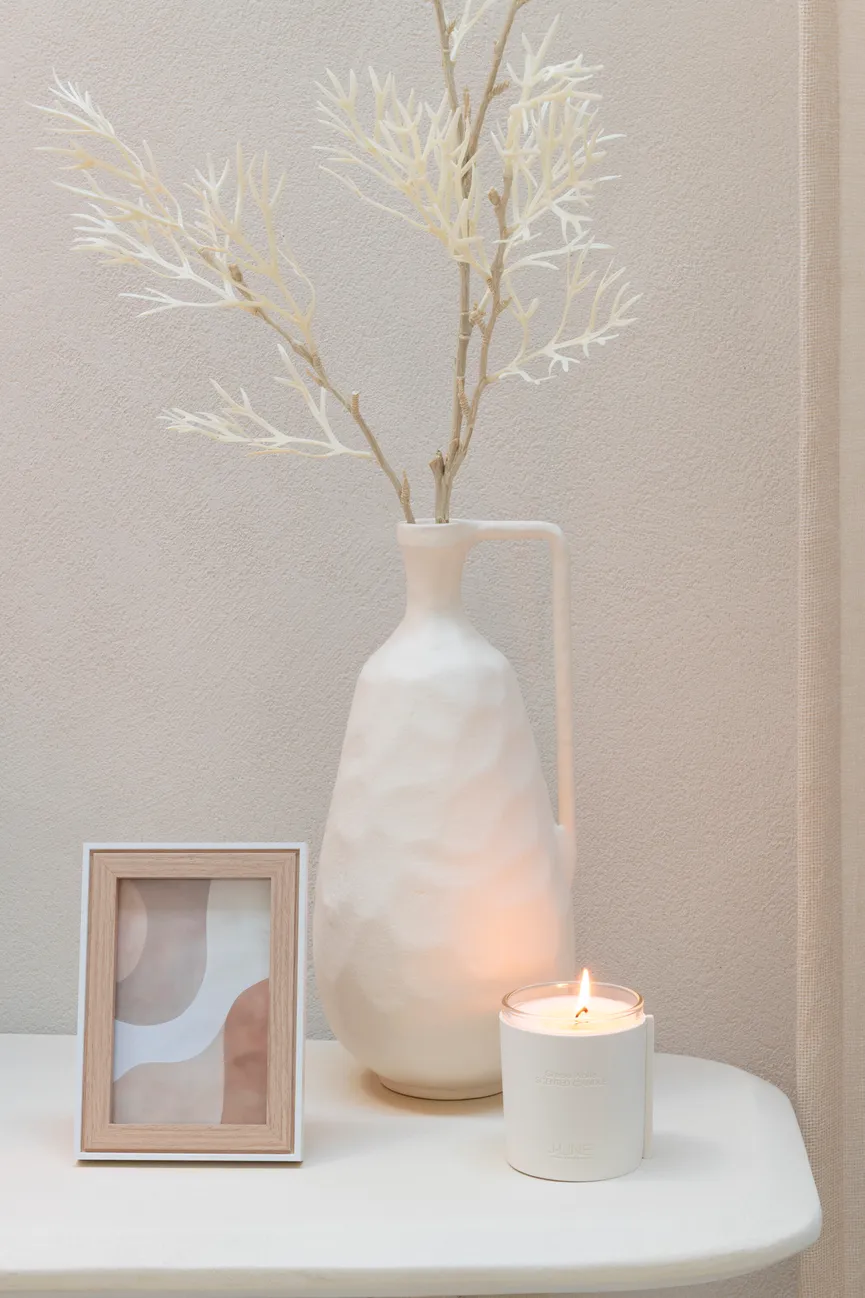 Vase "Goa" M weiß milieu