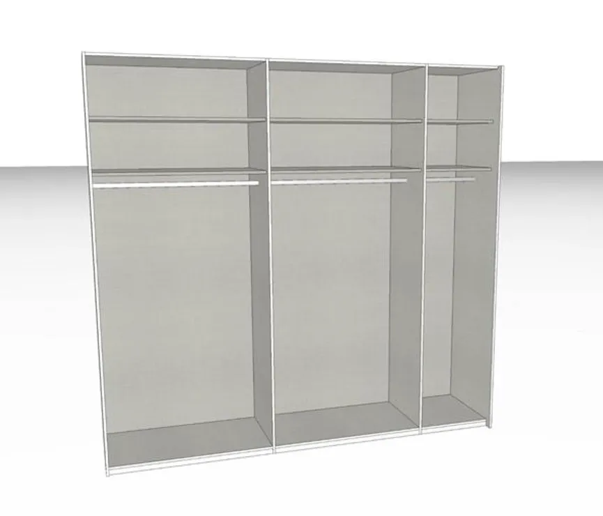Schwebetürenschrank 2-trg. detail
