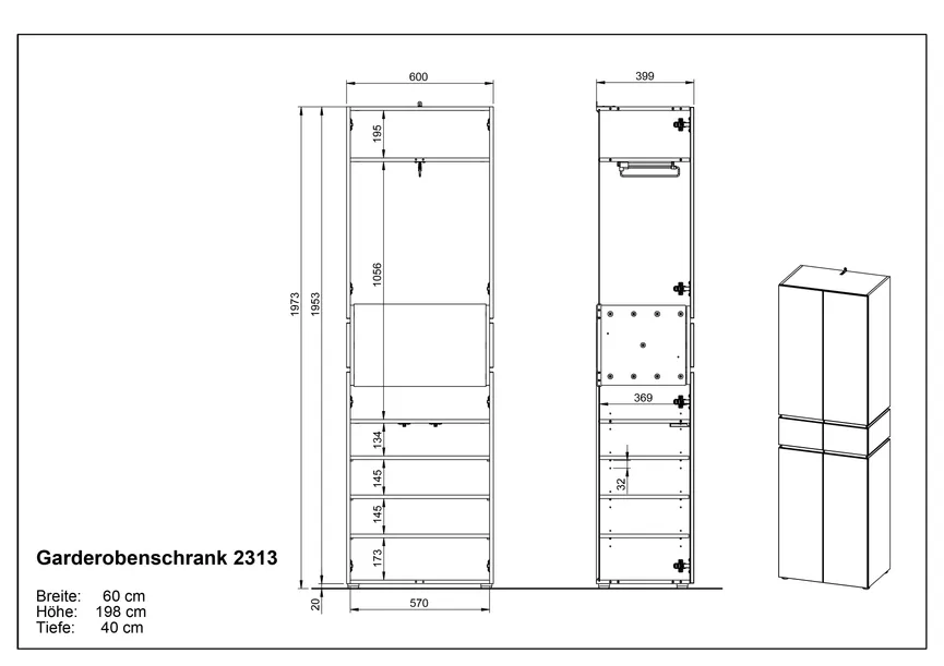 Garderobenschrank detail