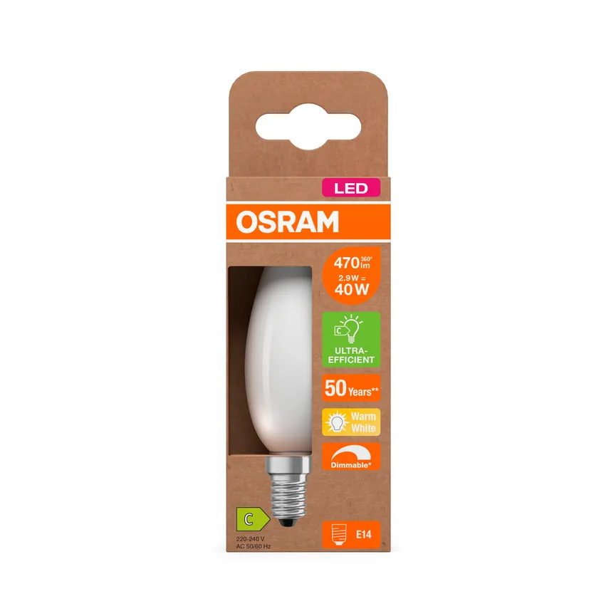 E14/2,9W LED Kerze DIM detail