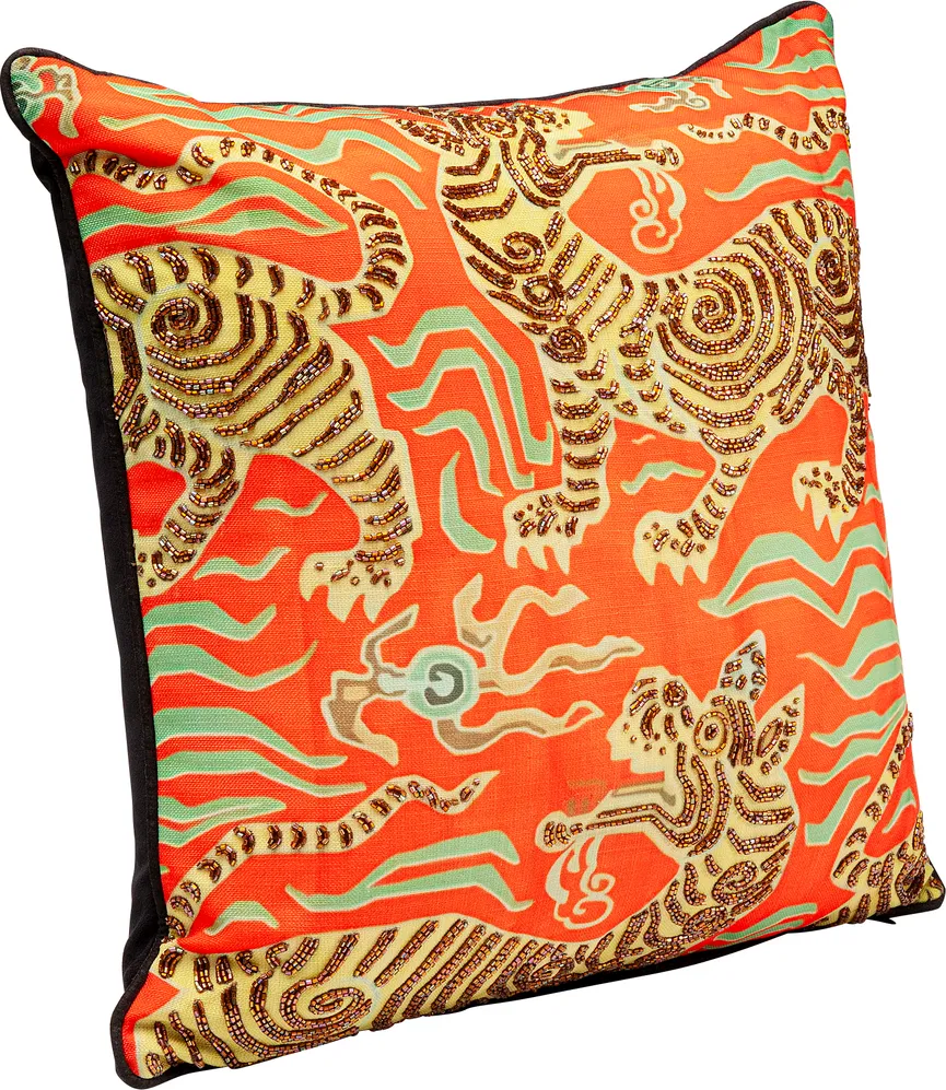 Kissen "Tiger Love" rot detail