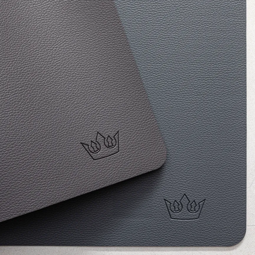 Tischset grau-dunkelgrau detail