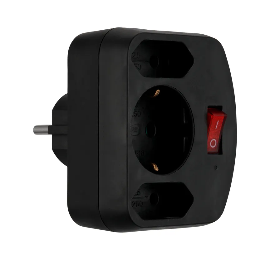 Steckdosenadapter mit Schalter detail