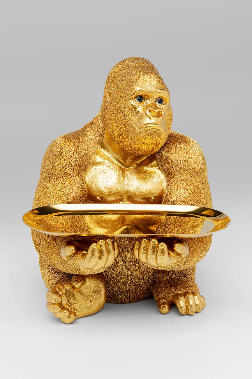 Figur "Gorilla Butler" gold hauptaufnahme