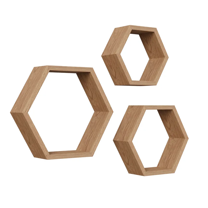 Regalset 3-tlg. Wabe Eiche hauptaufnahme