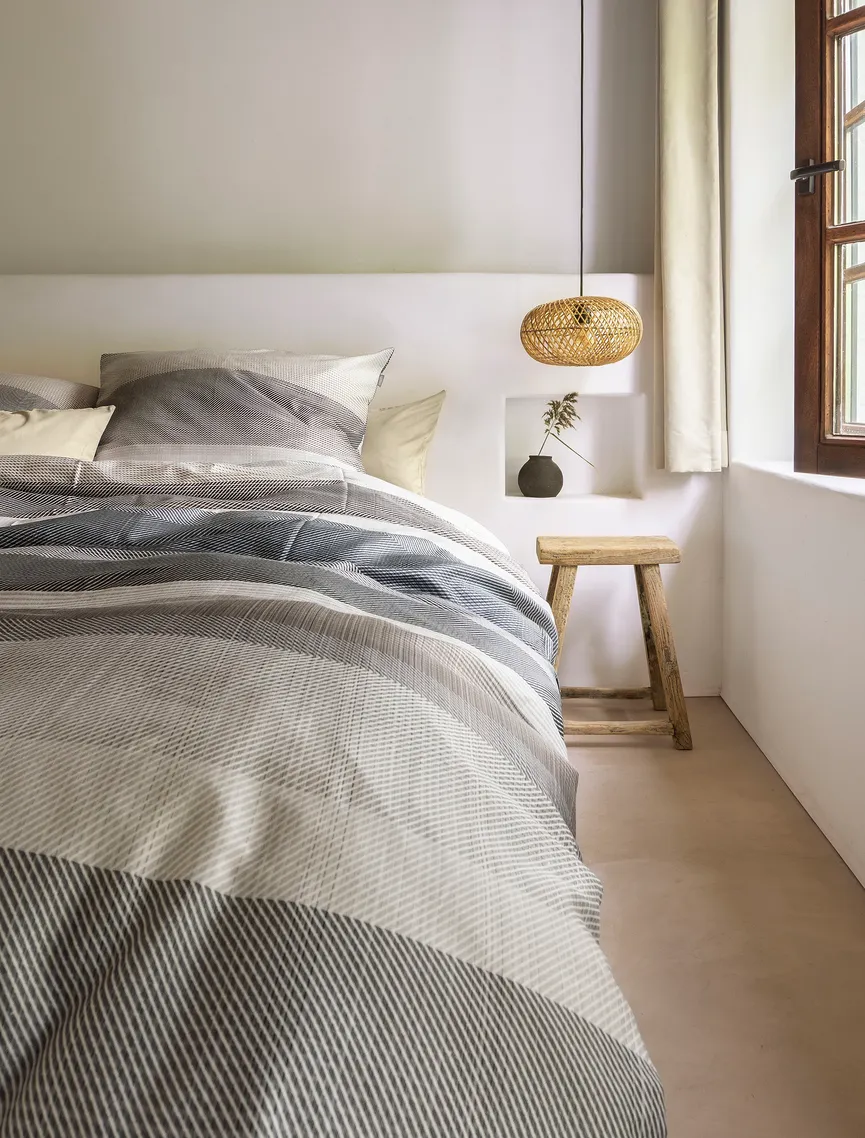 Satin-Bettw. Wave 135x200 milieu