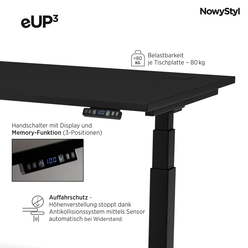 Schreibtisch schwarz detail