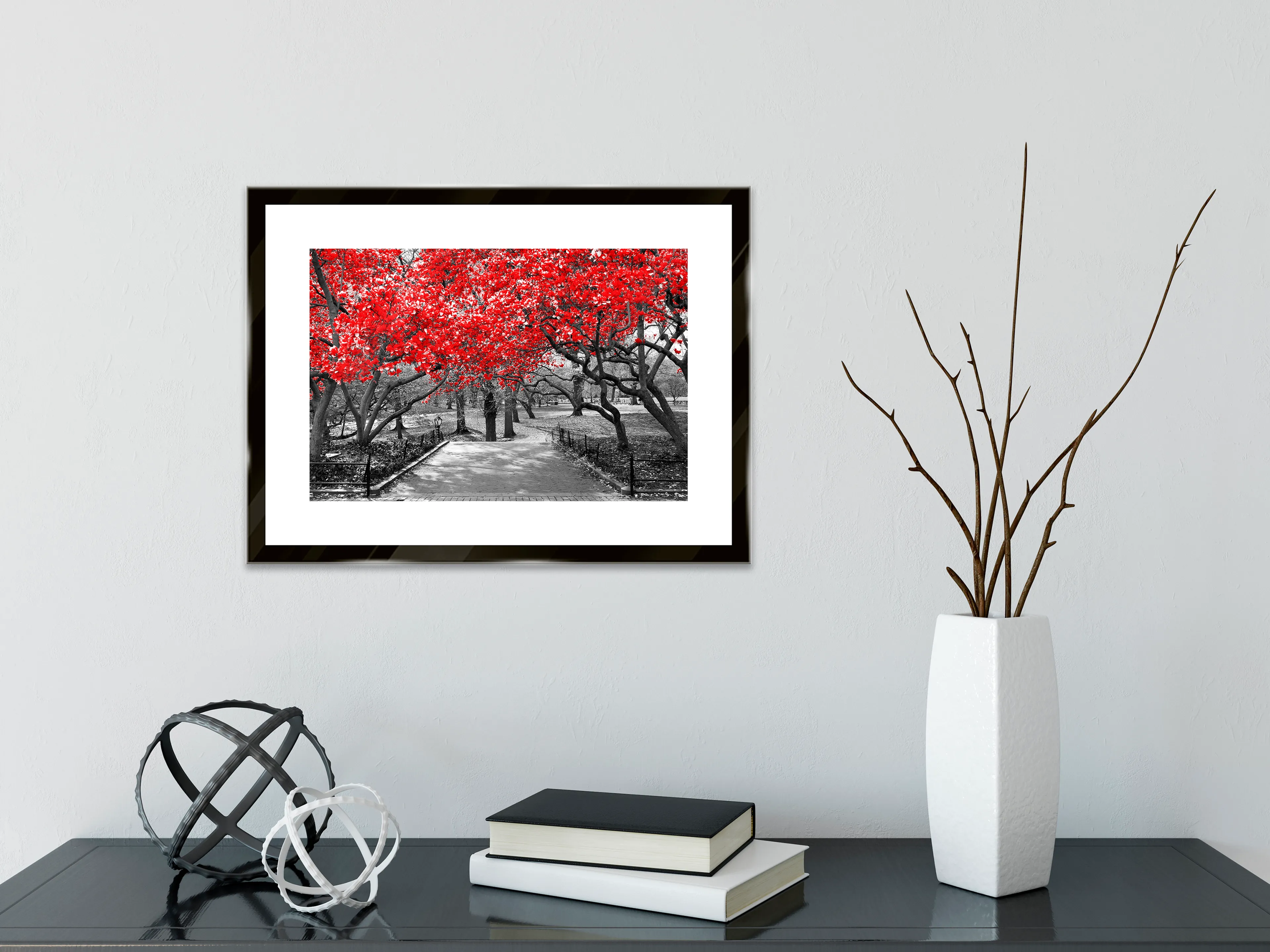 Glasbild 30 x 40 cm Red Tree III