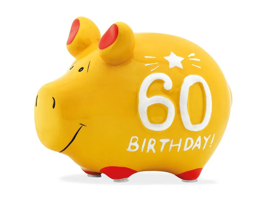 Sparschwein "60 Birthday!" hauptaufnahme