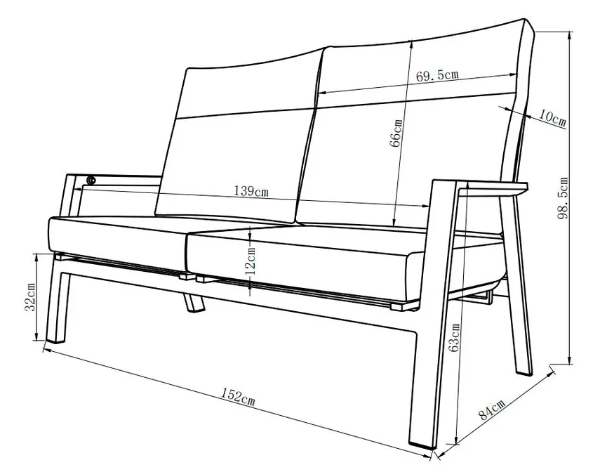 Loungesofa Grau detail