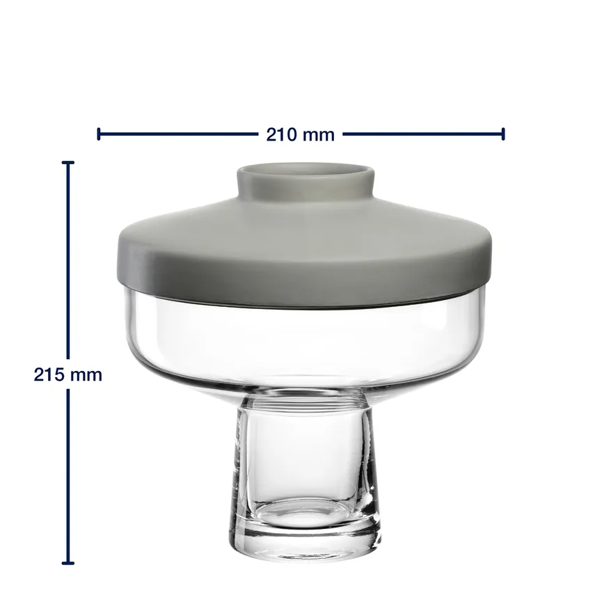 Vase "Riva" 2-tlg. grau detail