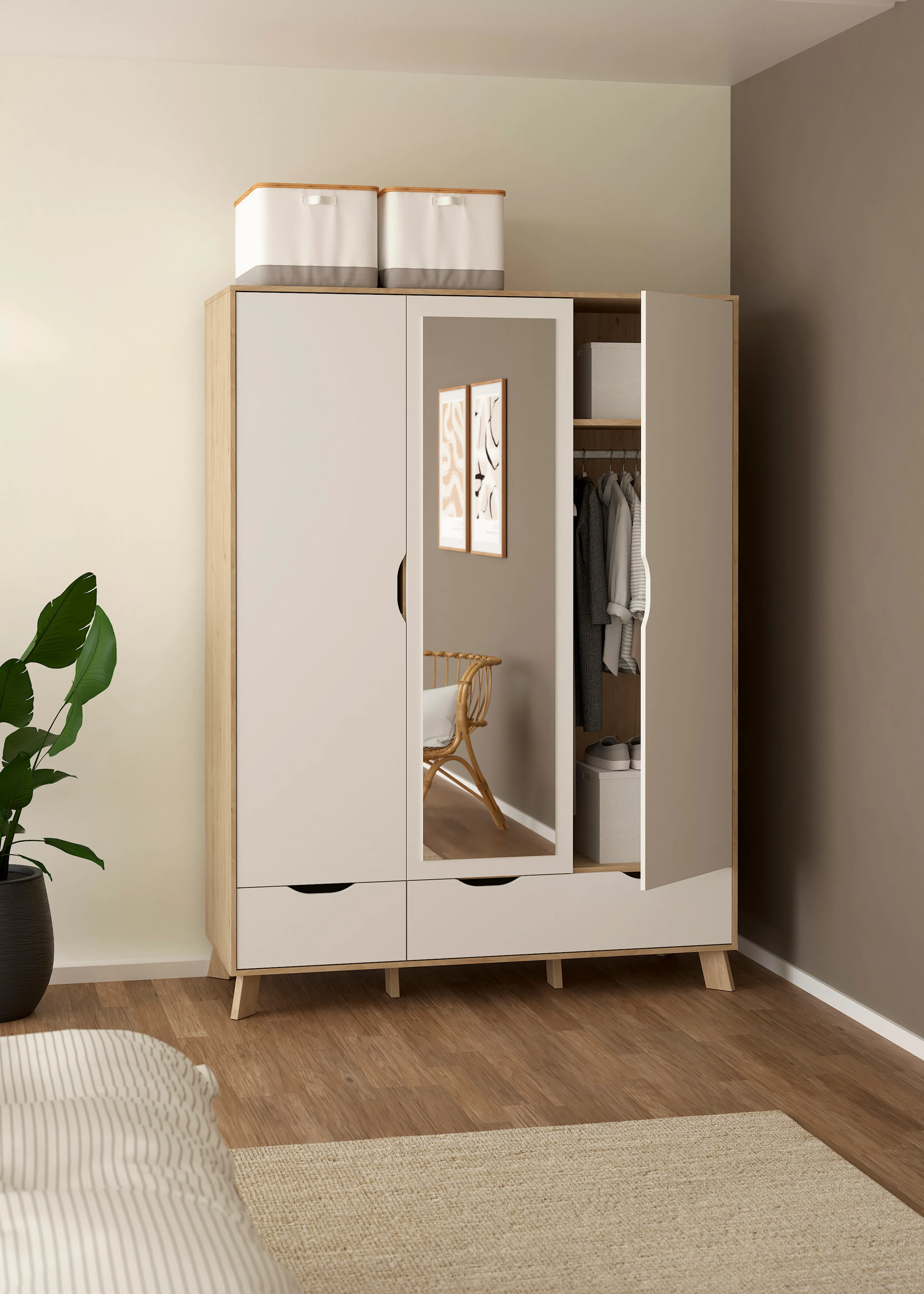 Kleiderschrank Ikast 147 x 201 cm