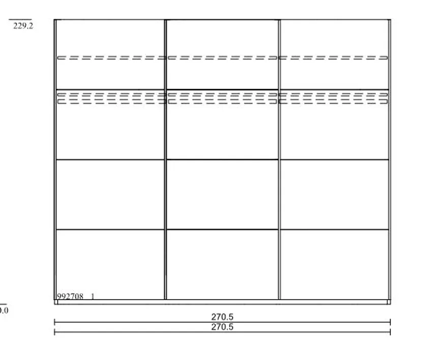 Schwebetürenschrank 3-trg. detail