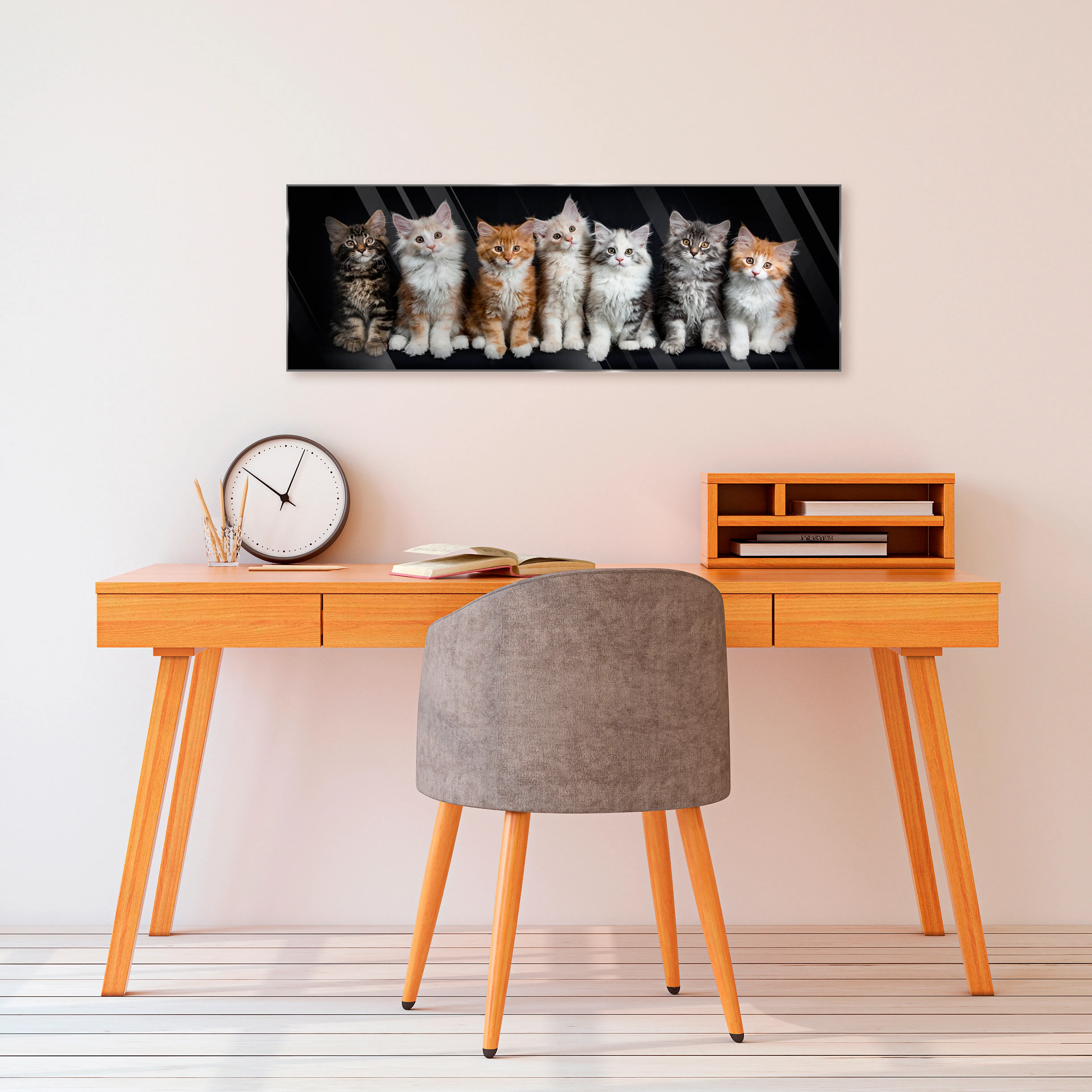 Glasbild 33 x 98 cm Cats
