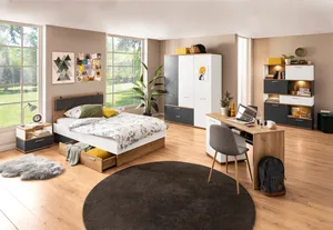 Bett mit Polsterkopfteil 