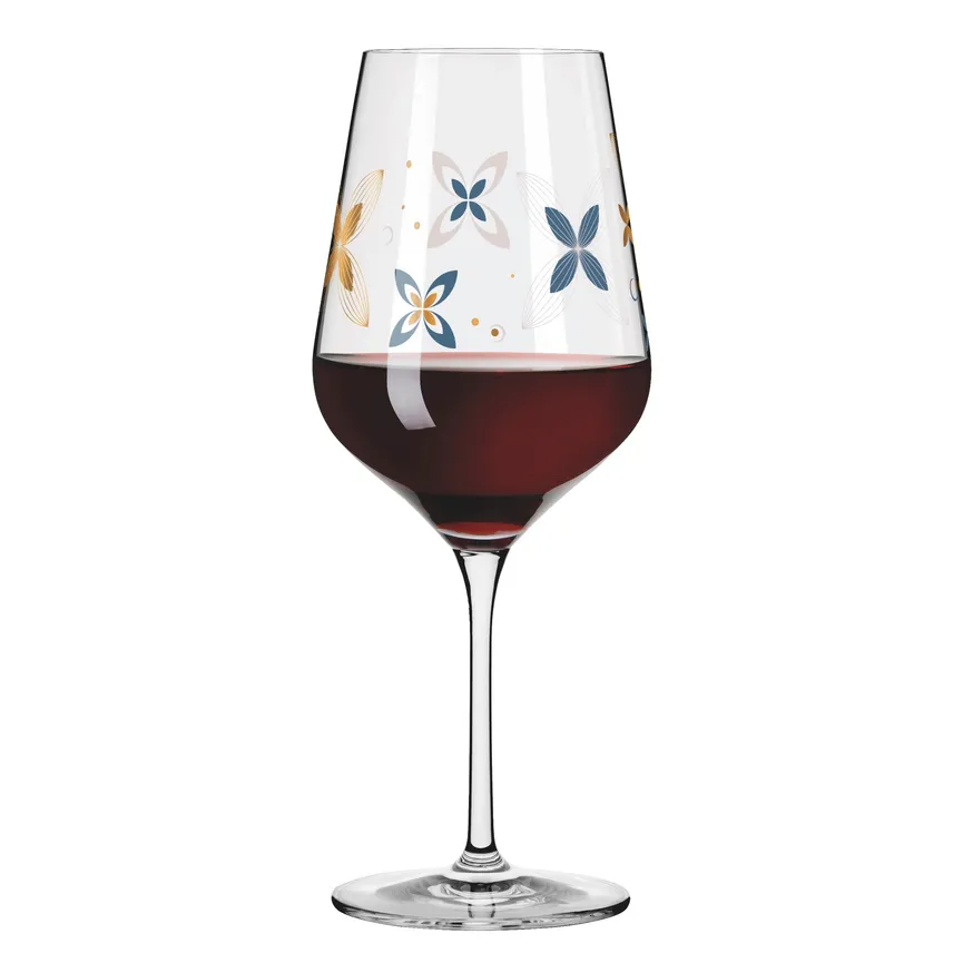 Rotweinglas "Herzkristall" detail