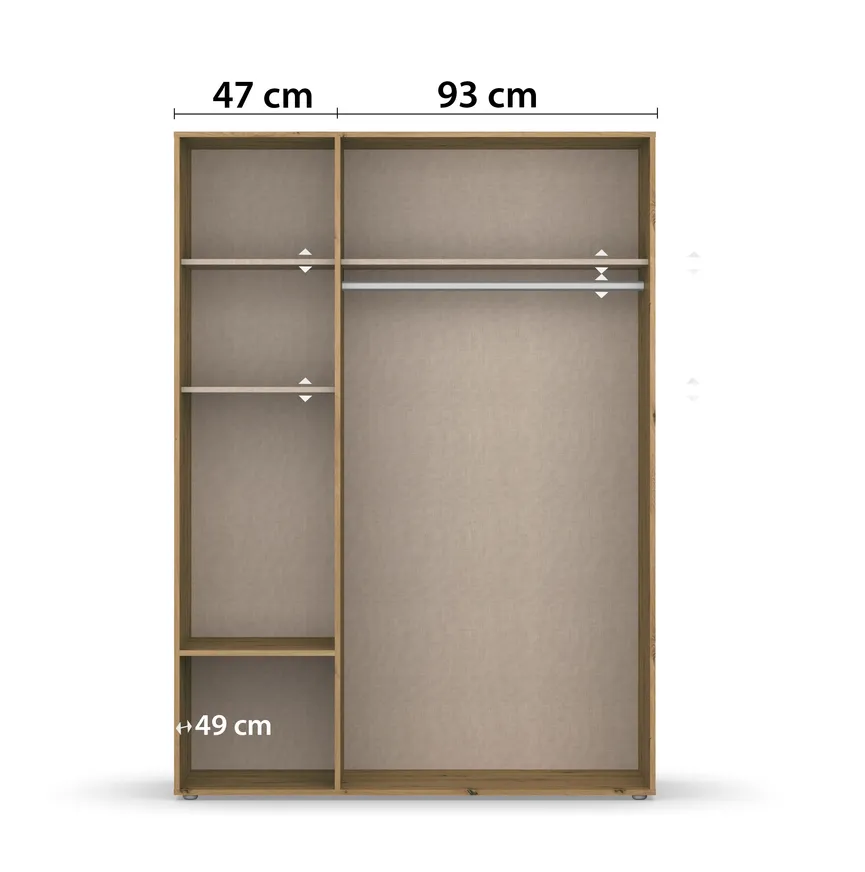 Drehtürenschrank 3-trg. detail