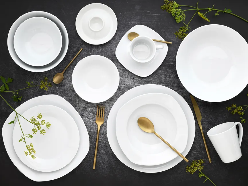 Suppenteller "Base" weiß eckig milieu