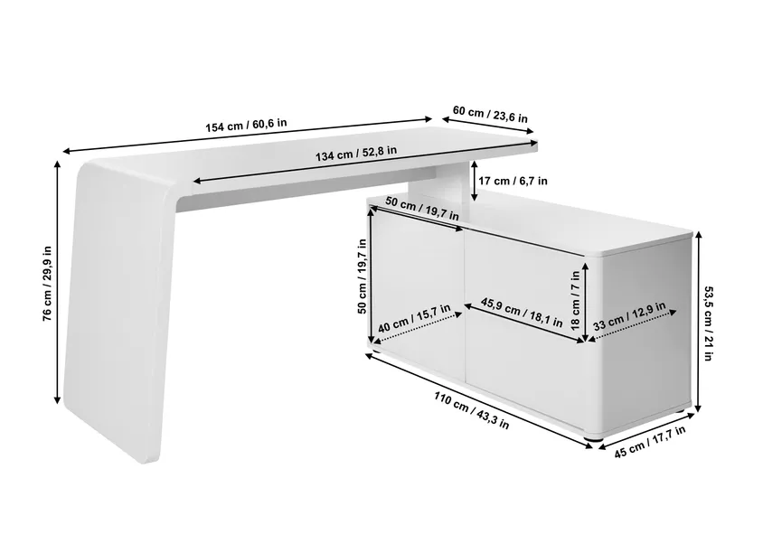 Eckschreibtisch detail