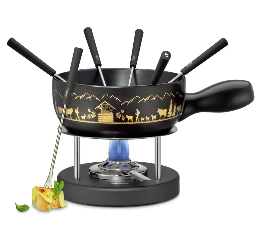 Fondueset Montana schwarz/gold hauptaufnahme
