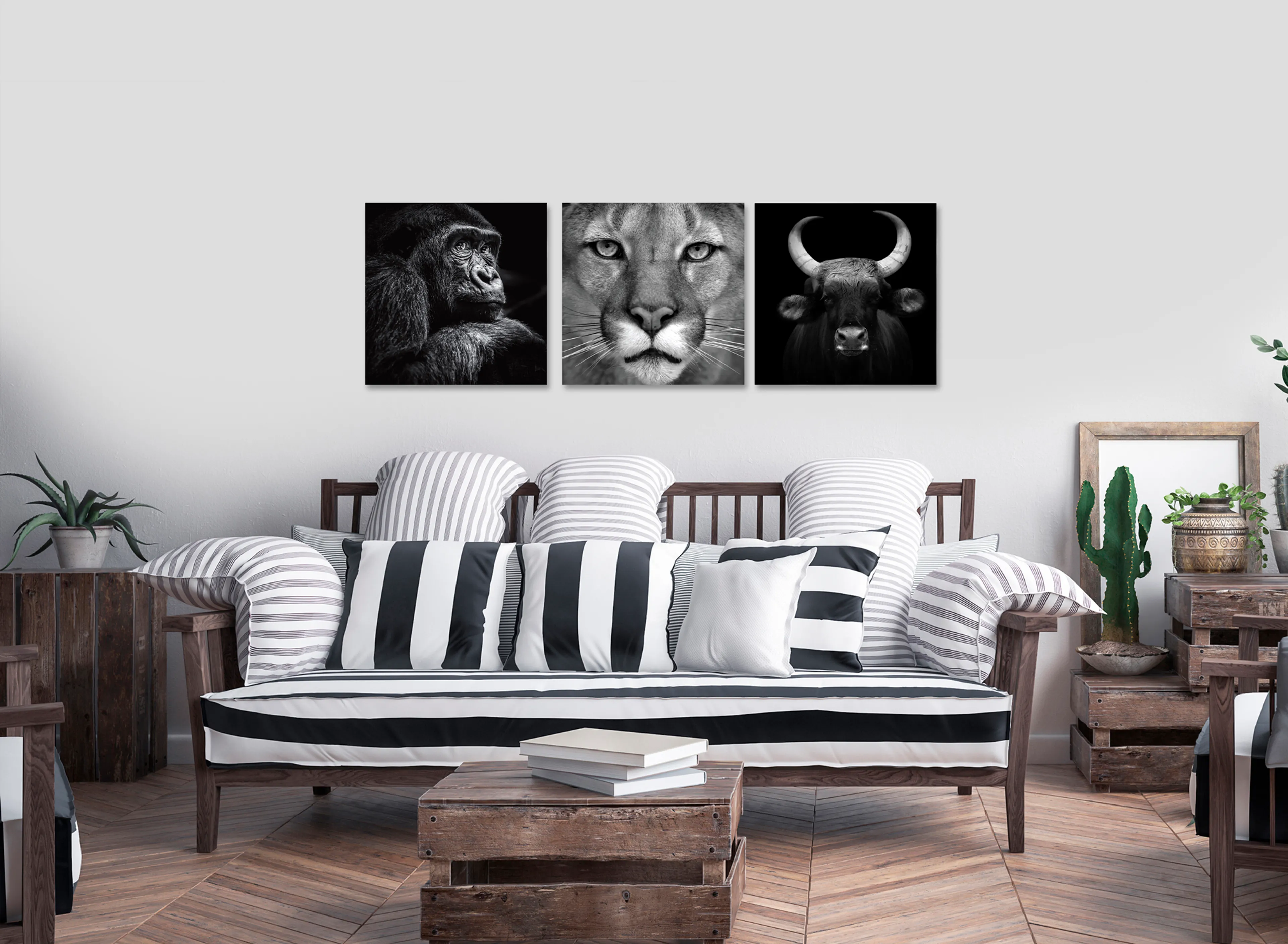 Glasbild 3tlg. Animal I
