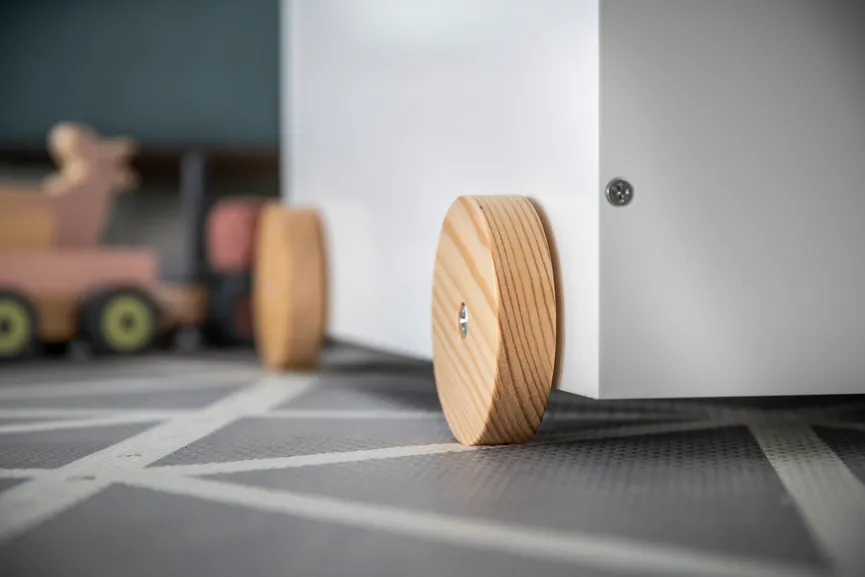 Kinder-Spielzeugkiste weiß detail