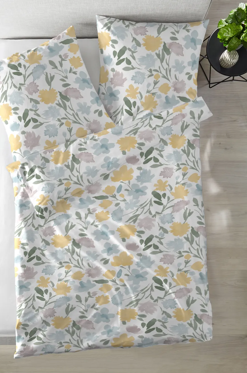 Perkal-Bettw.Floral 135x200 milieu