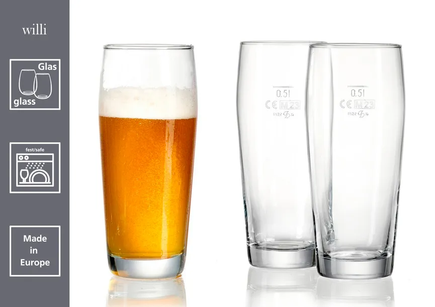 Bierglas "Willi" 650 ml klar detail