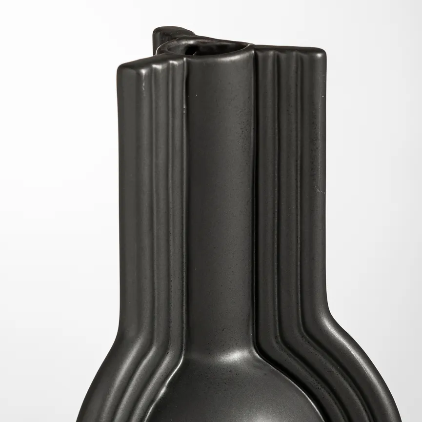 Vase "Line" schwarz M detail